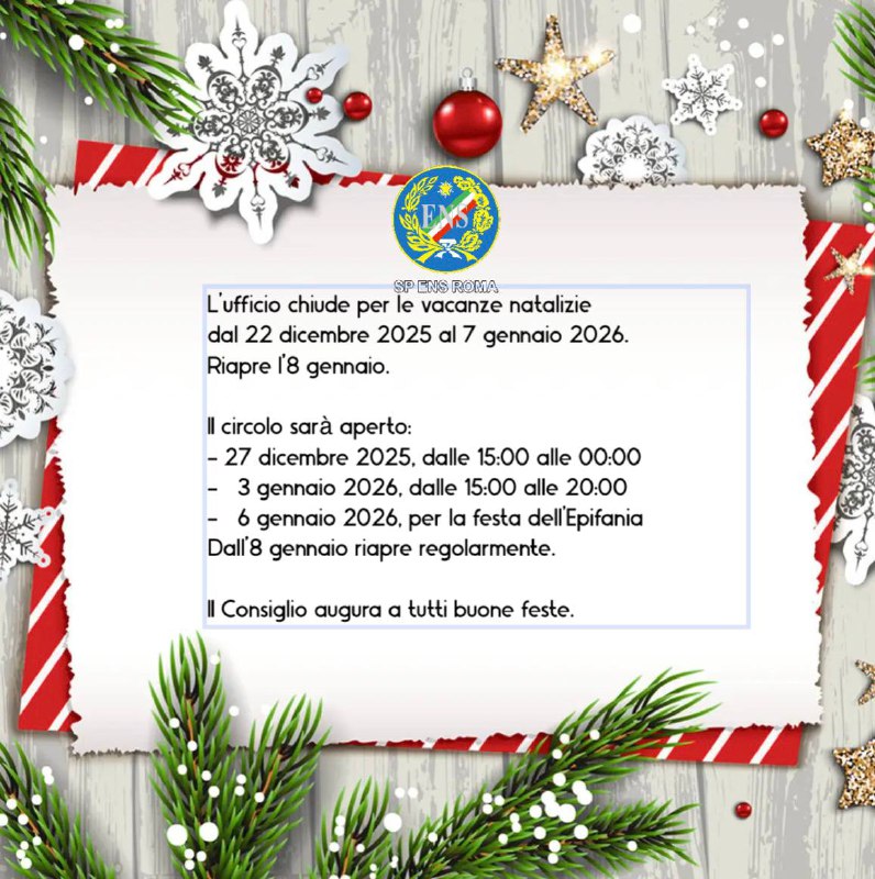 chiusura nataliza 2025